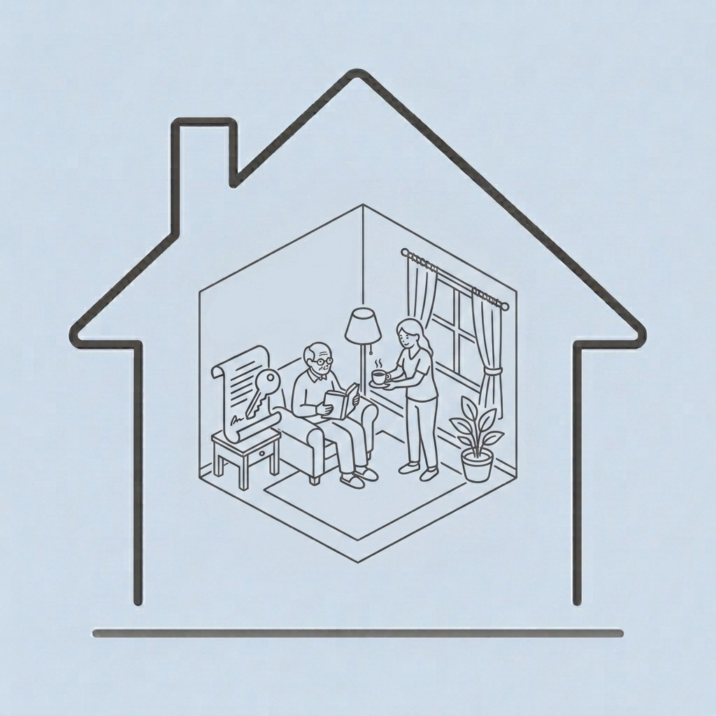 Wohnrecht bei Immobilien, darstellung eines im Grundbuch eingetragenen Wohnrechts und der damit verbundenen Nutzungsrechte an einer Immobilie.